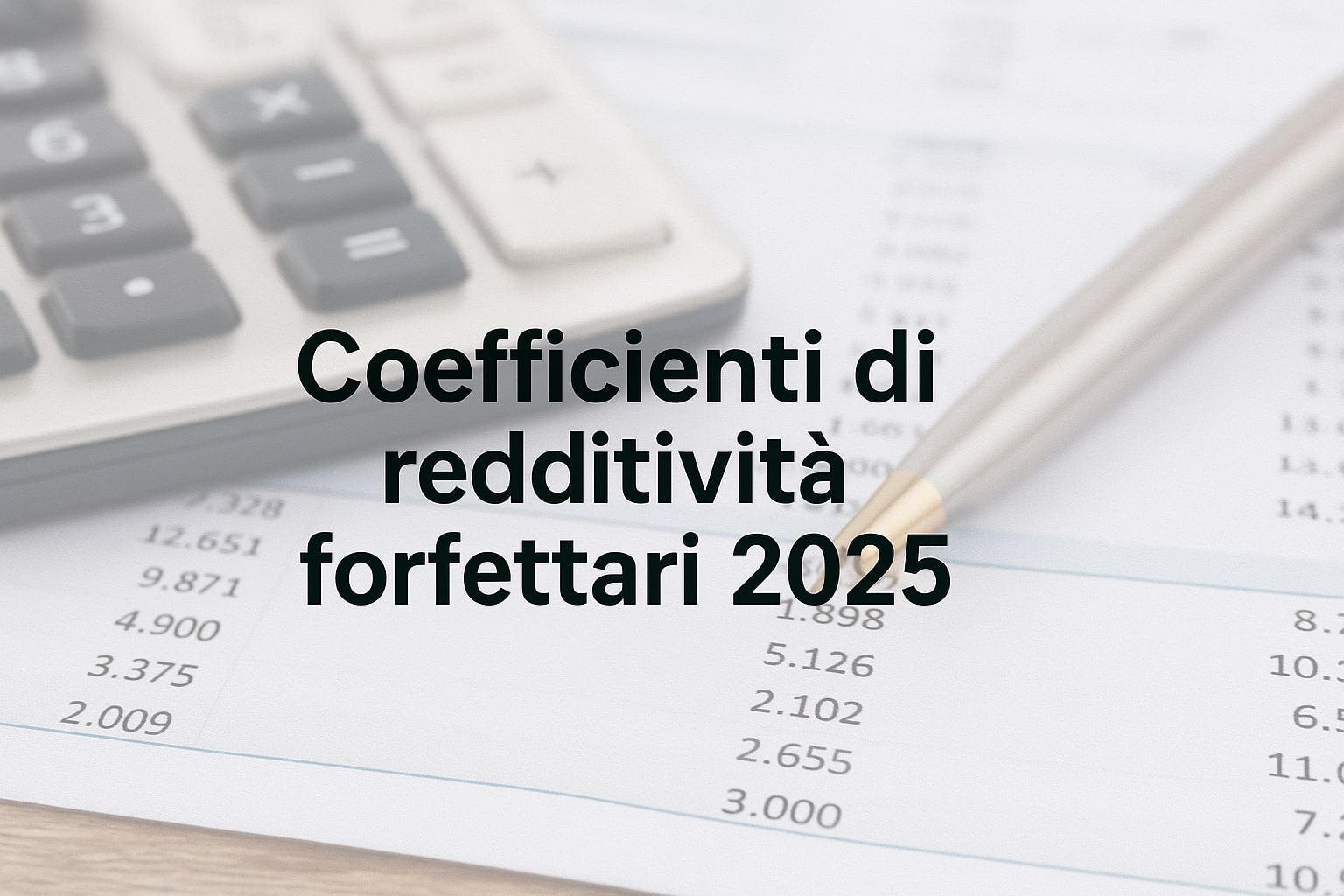 Coefficienti di redditività forfettari 2025: tabella ufficiale e calcolo
