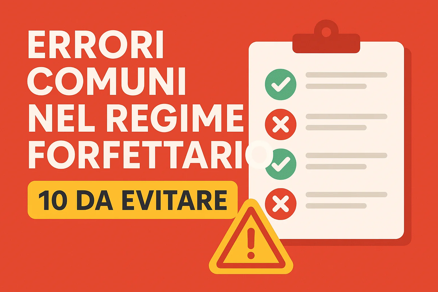 I Dieci errori comuni nel regime forfettario da evitare.