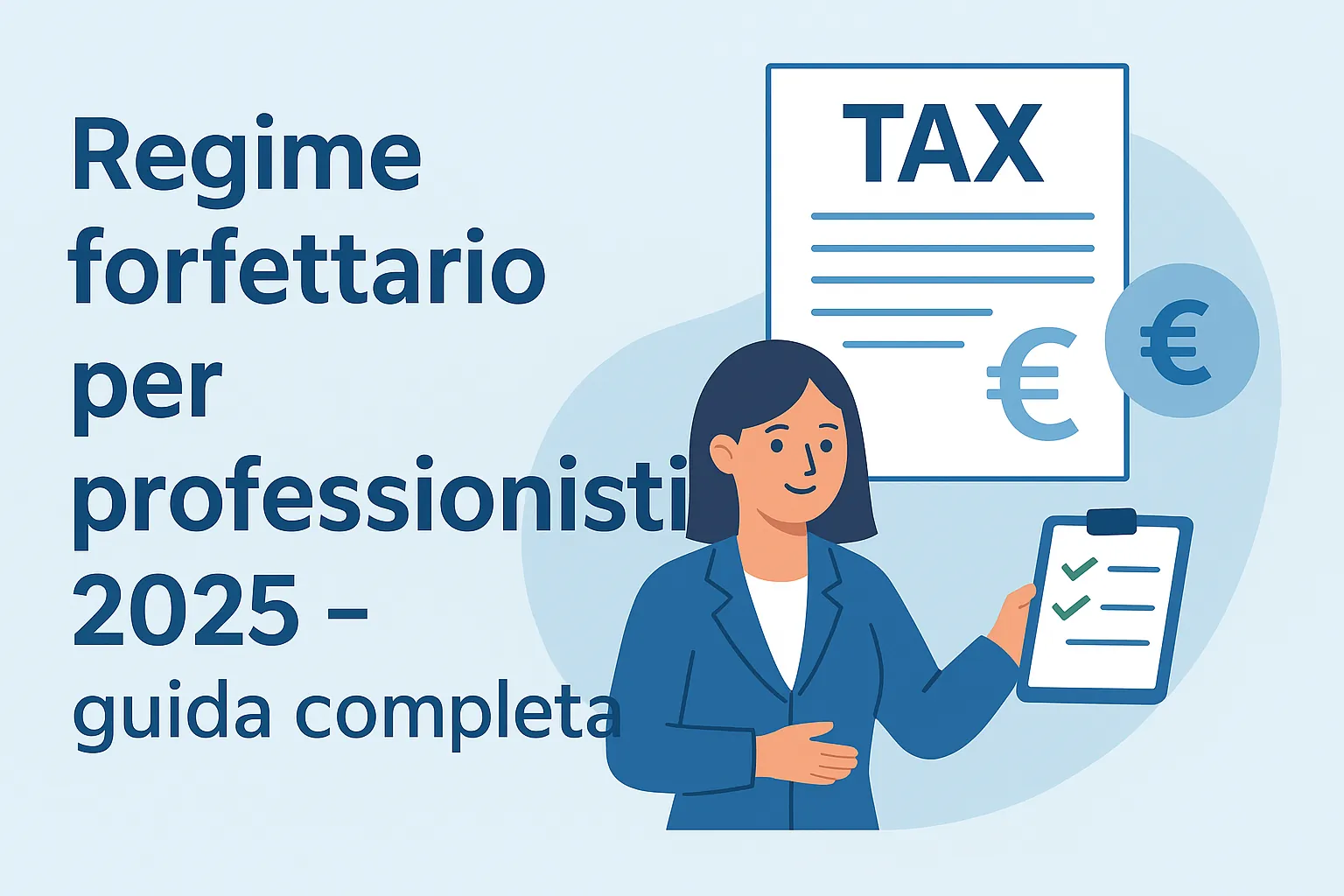Grafica digitale sul regime forfettario 2025 per professionisti
