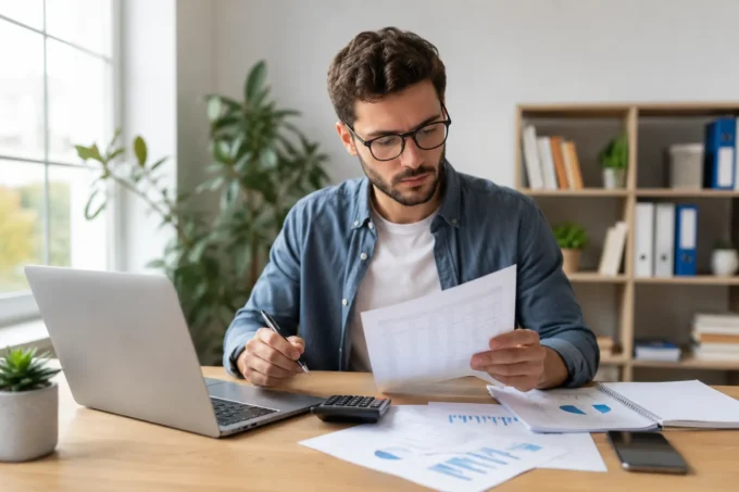 Professionista che calcola i contributi della Gestione Separata INPS