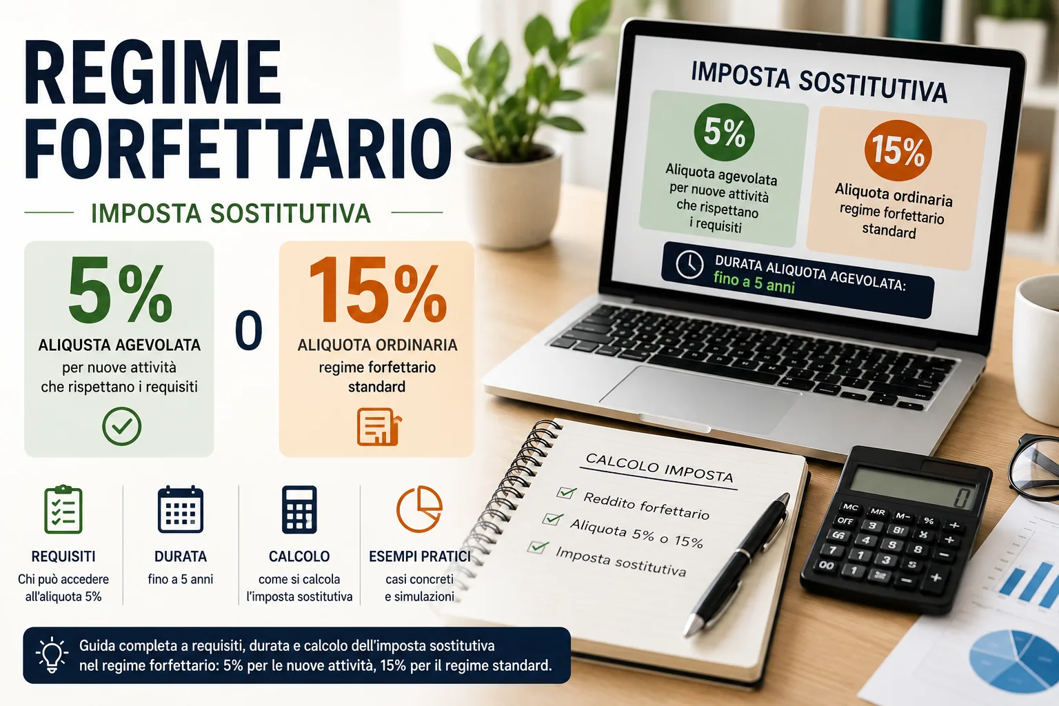 Confronto tra imposta sostitutiva al 5% e al 15% nel regime forfettario