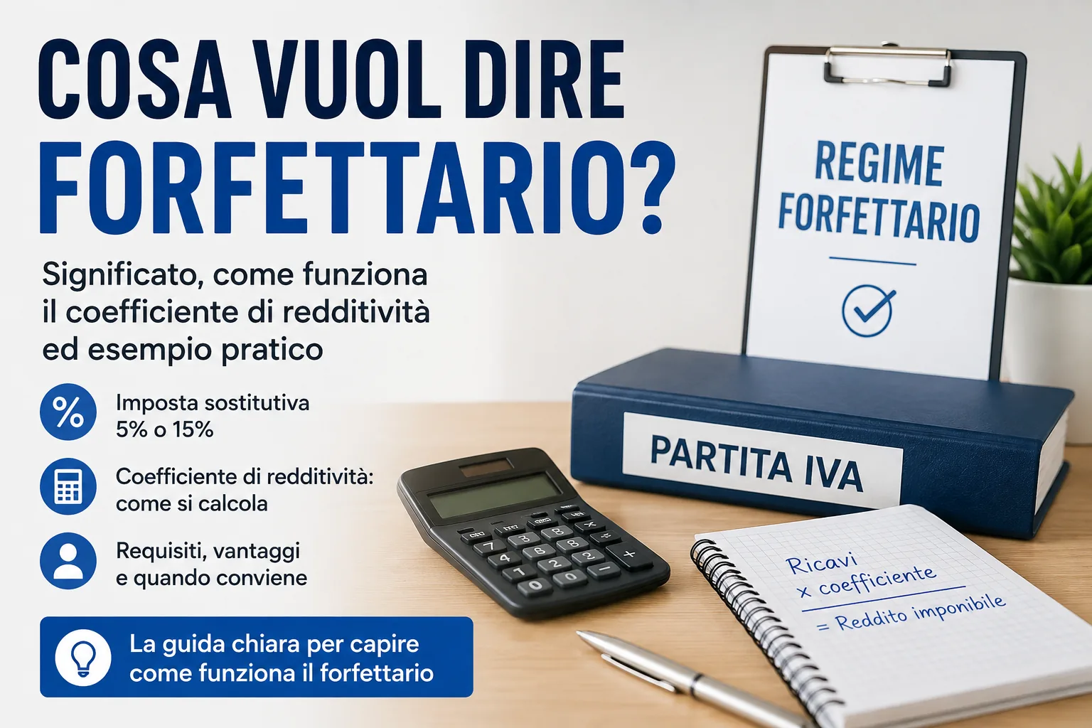 Cosa vuol dire forfettario con Partita IVA, calcolatrice e coefficiente di redditività